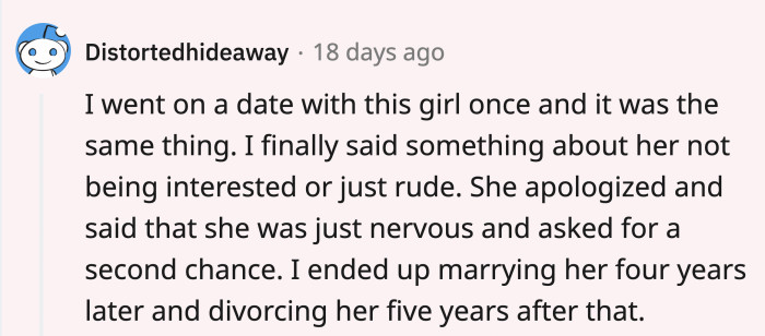 The same thing happened with another Redditor, which ended very differently