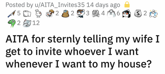 OP's iconic introduction in the AITAH sub: