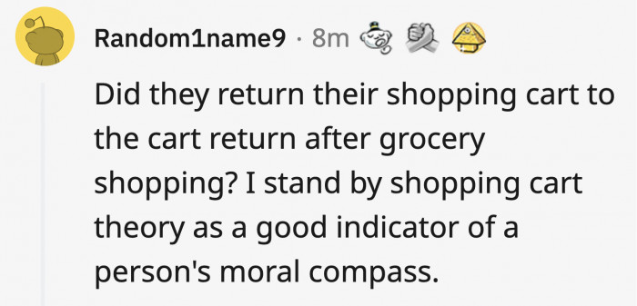 32. We vouch for the shopping cart theory