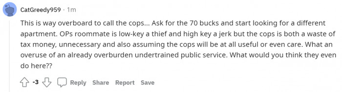 Well, it's absolutely fine to call the cops when someone steals your things.