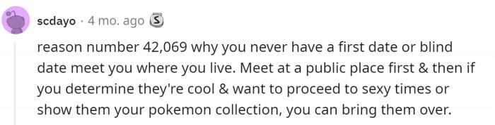 Many commenters emphasized how thoughtless she was to invite a stranger to her home