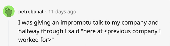 At least you'll know what your next previous company's name will be