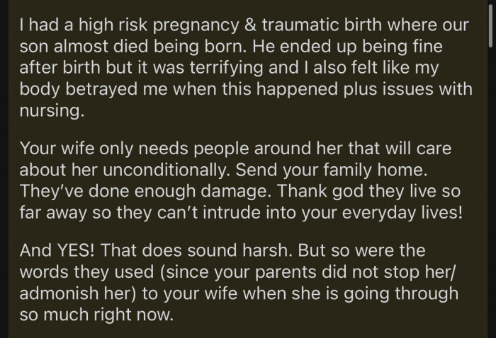 She needs to be surrounded by support constantly.