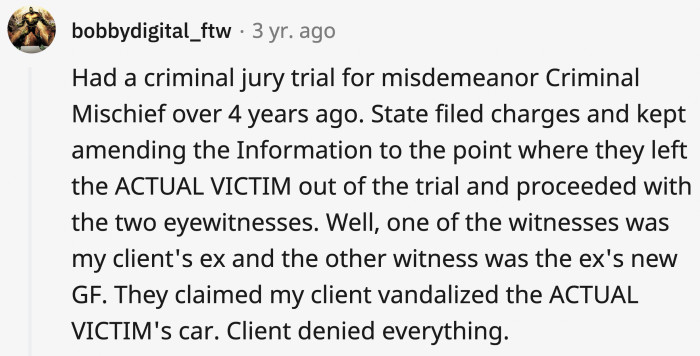 17. So many screw-ups in one case: they forgot to include the victim during the trial, and the primary witness has an outstanding warrant
