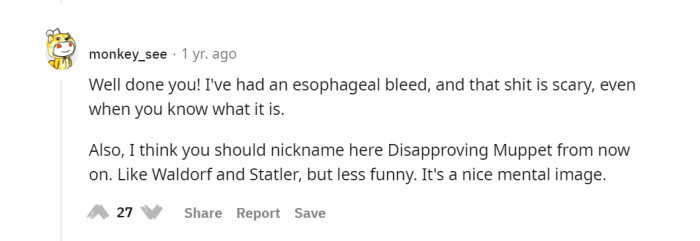 Looks like everyone approves of the nickname 'Dispproving Muppet'