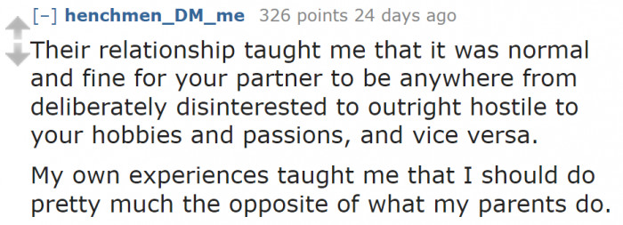 Having a partner who isn't interested in your passions and interests is completely fine.