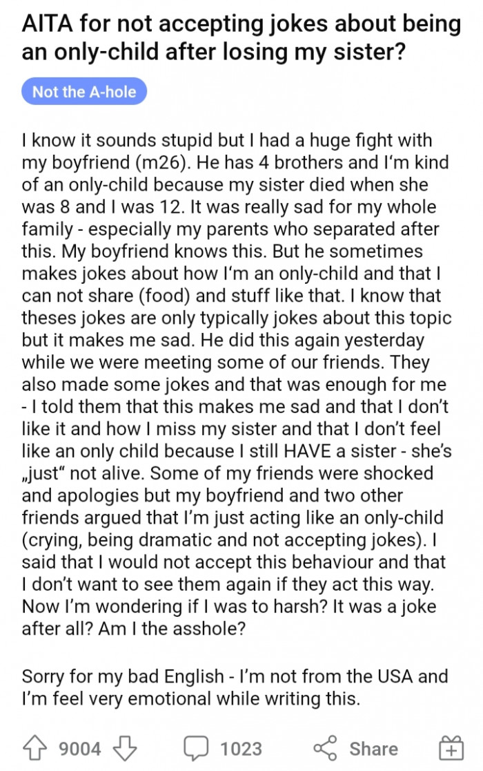 OP and Her Boyfriend's Not-So-Funny Jokes.