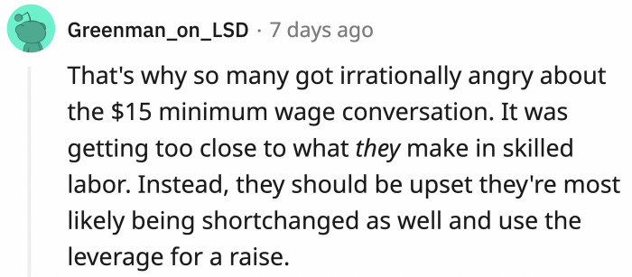 They're mad because people are holding up a mirror, and after years of abusing their bodies for work, they finally realized they are also severely underpaid.