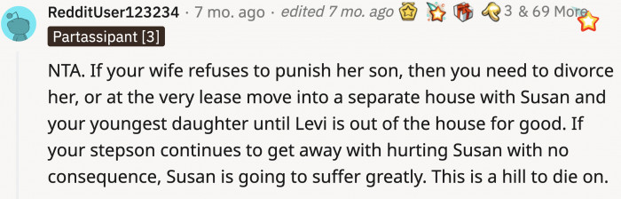 This is a hill to die on. Susan's security should come first.