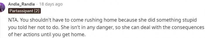 Dealing with the consequences until you return