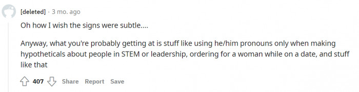 Most of the signs aren't subtle enough.