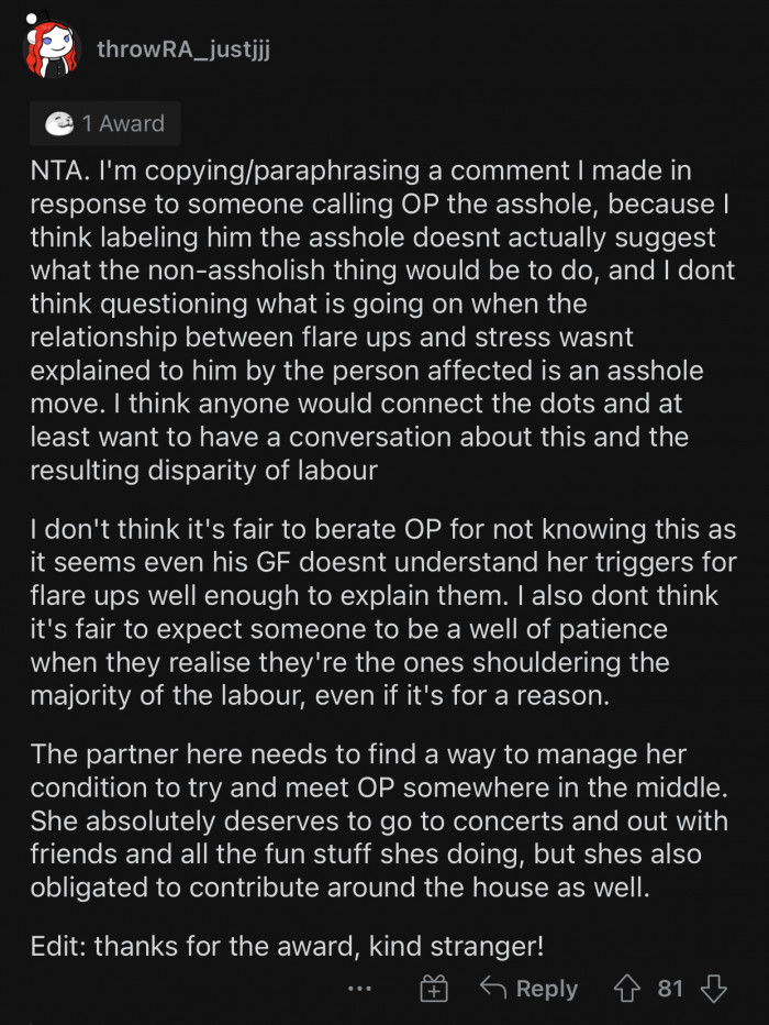 She needs to find a way to manage her condition.