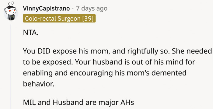 Redditors agree that the mother-in-law isn't the only a**hole in the situation.