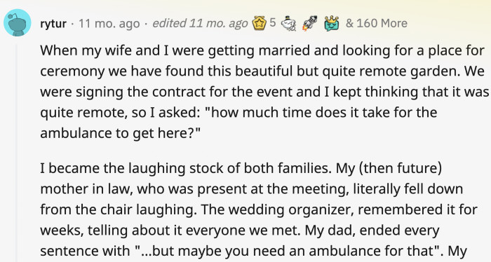 1. OP was not only viewed as unreasonable but also ridiculous