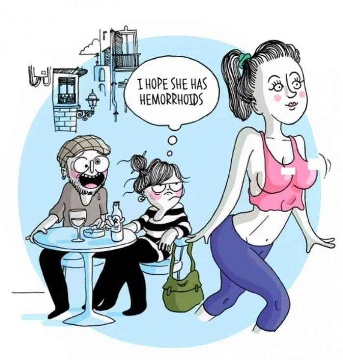 4. The jealousy when a beautiful girl passes by your boyfriend.