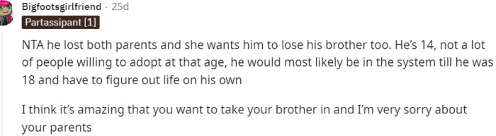 She should be more lenient...