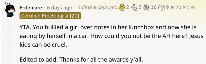 The majority of the people in the comments easily dubbed OP as the asshole