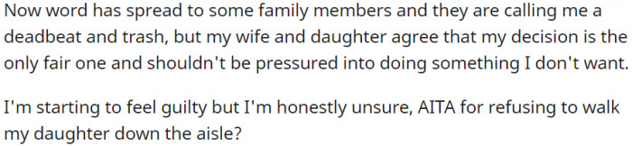 Word has spread to some family members