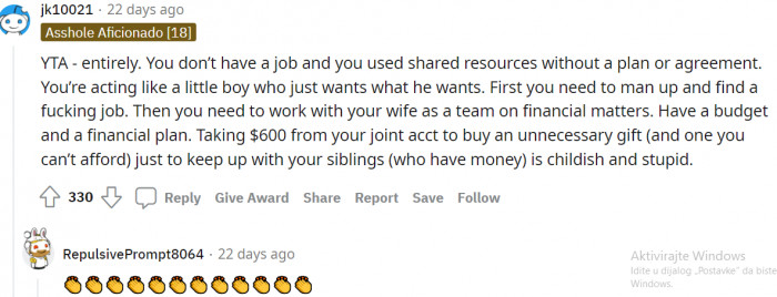 The reason for buying the overly expensive necklace is quite childish.