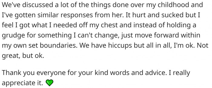 You can’t change the past, but you can move forward.