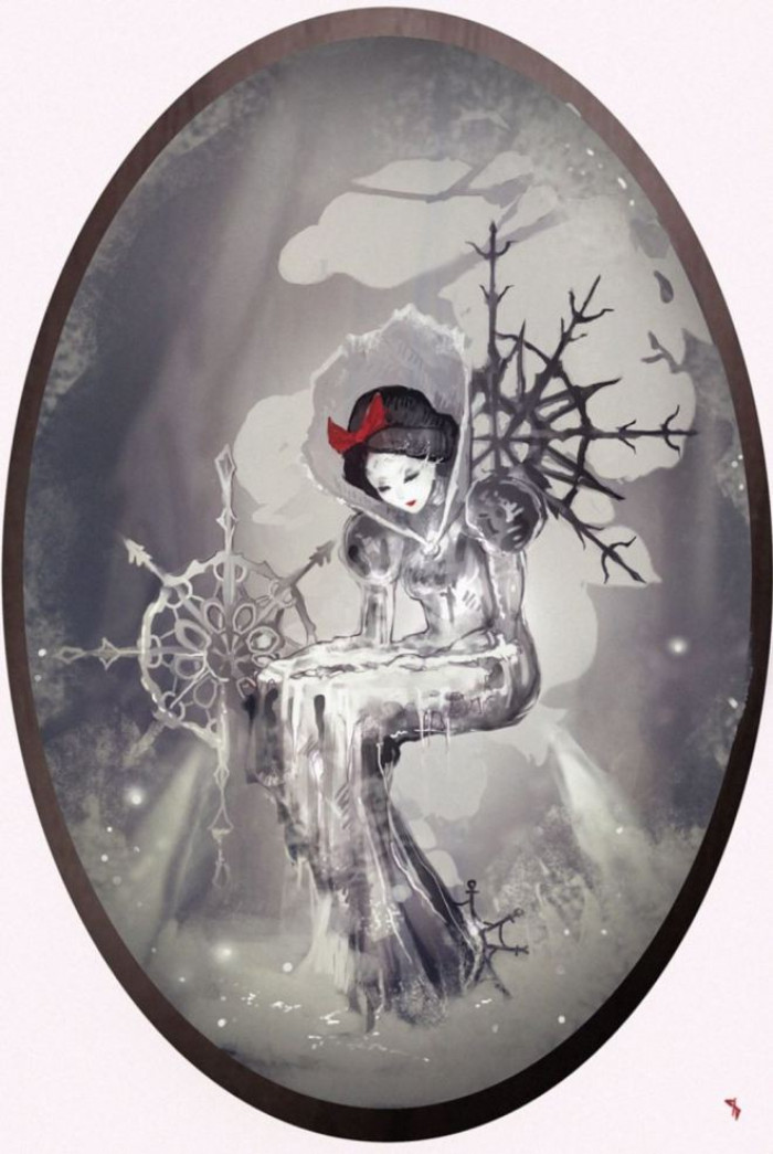 The process of creating Snow White as the elemental of the moon was quite interesting as the snow didn’t really fit her for the artist but it still came out great