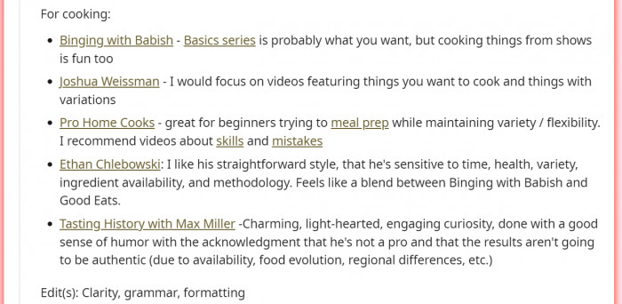 There are also tips for cooking. Literally every topic can be found online.