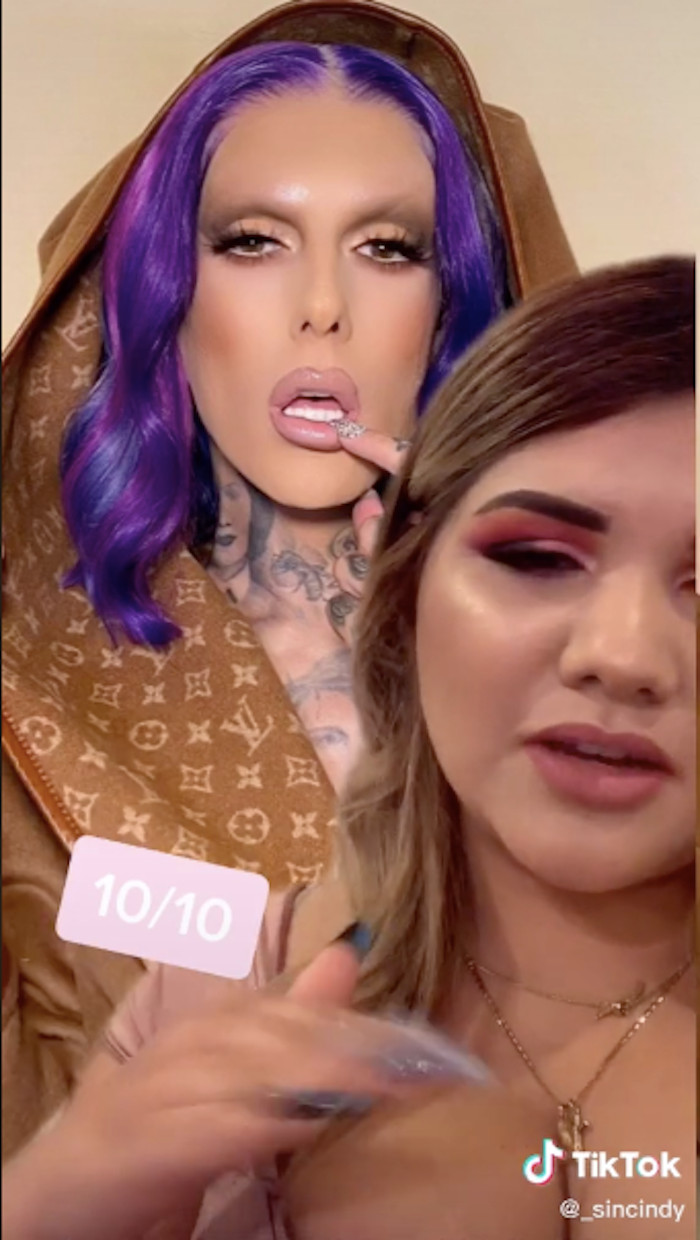 Jeffree Star was not only nice but also had a good eye for his products. He complimented Cindy on her highlighter, which turned out to be from his line