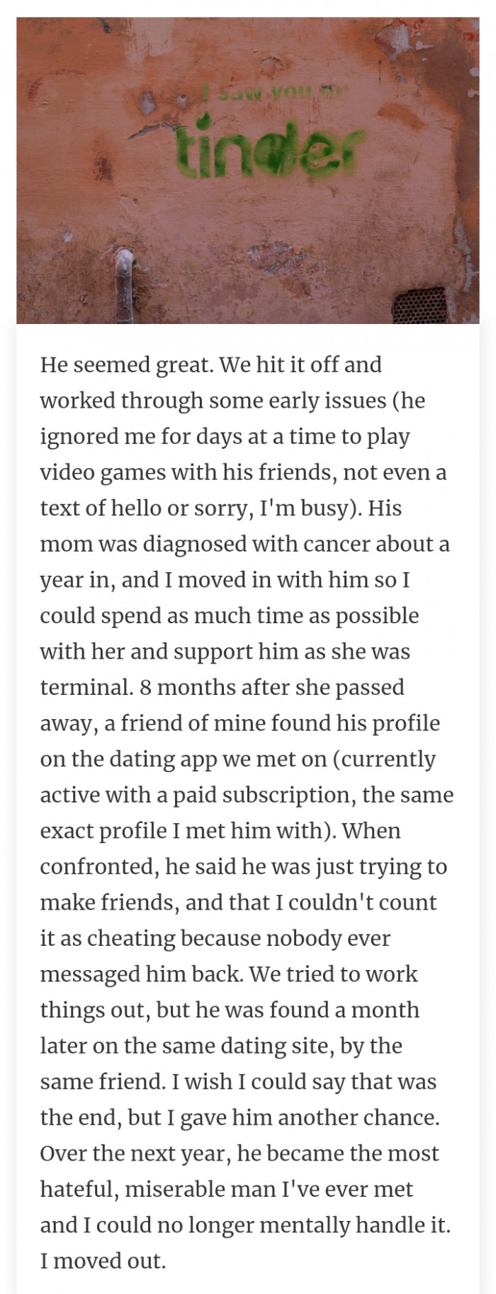 16. He should know that a dating app is not a place to look for friends.