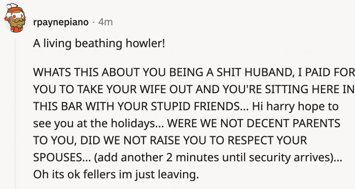 That howler should've been delivered each time the son regressed in his ways