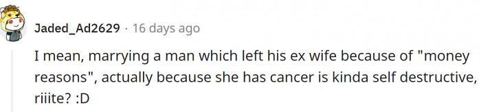 She should take better care of herself.