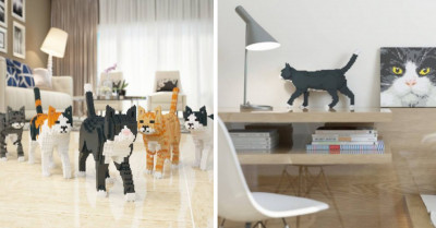 Company Creates Surprisingly Realistic LEGO Cat Models For Cat Fanatics To Build To Their Hearts' Content