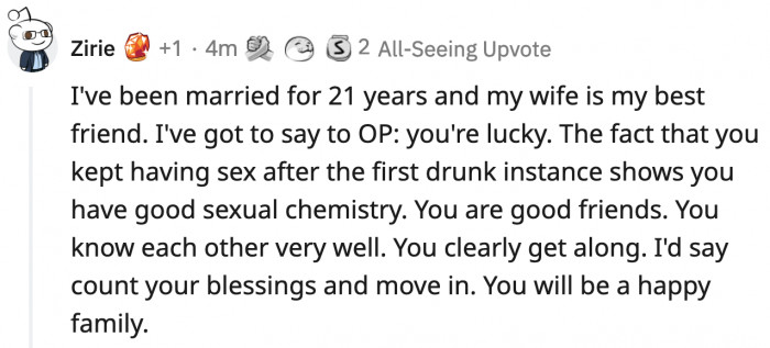 A redditor shared how great a marriage could be if your partner is your best friend...