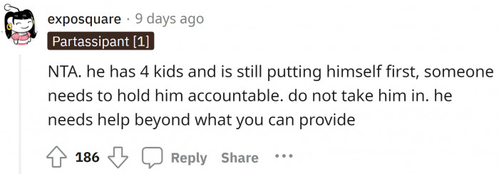 This guy is a father of six kids and still doesn't want to get his life back on track to support them.
