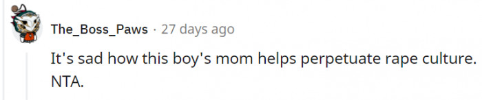 The boy's mom needs to take a good look at herself