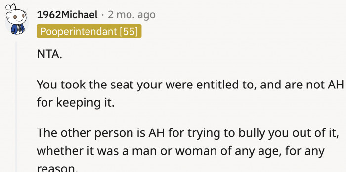 Let’s start with a couple of reasons why OP isn’t the a**hole