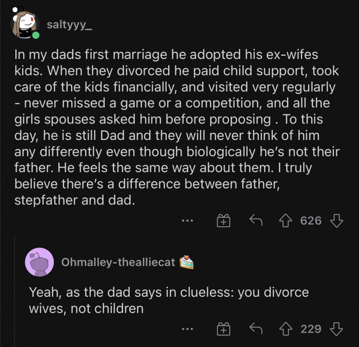 There’s a difference between father, stepfather, and dad.