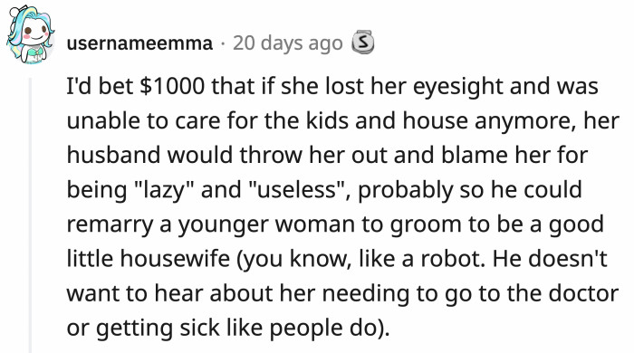 We don't know the husband, but he does seem like the type