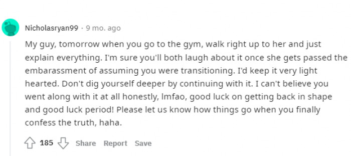 They'll probably laugh it off when he comes clean