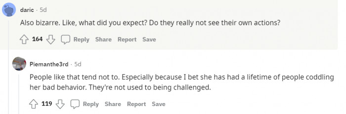 The mother-in-law is just too self-entitled.