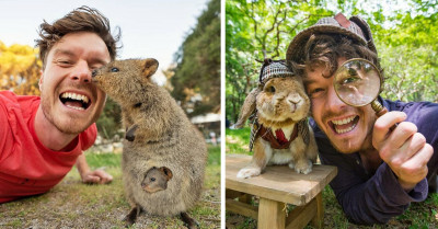 30 Of The Best Selfies Of The Man Dubbed 'The Animal Whisperer' With Every Animal He Has Befriended