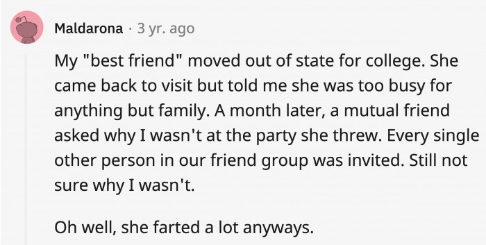 Like a fart, she left