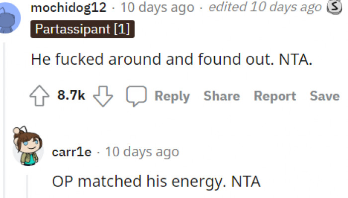 2. OP matched his energy