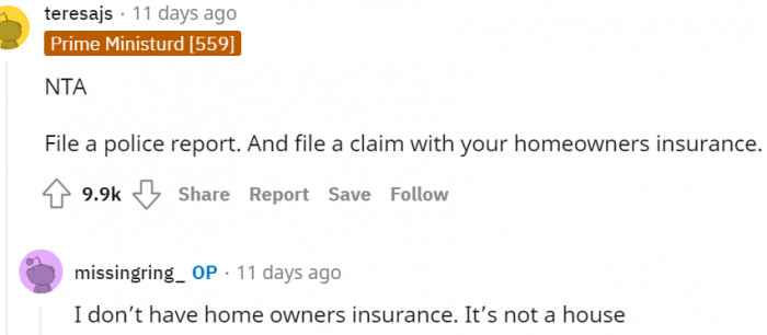 2. Filing a police report