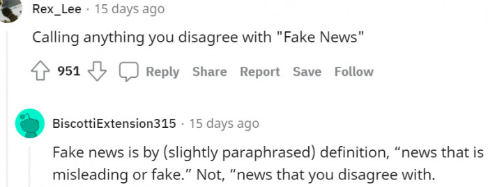 9. That you disagree with doesn't make it fake