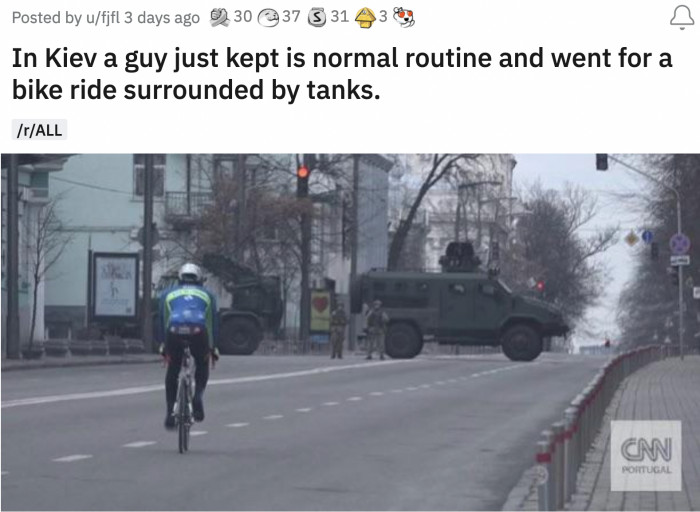 47. Ukrainians are refusing to be fazed by Russian tanks