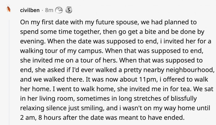 27. The quick date that turned into a late-night stroll