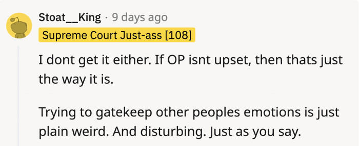 SIL was trying to provoke emotions from OP when she had already made peace with what happened