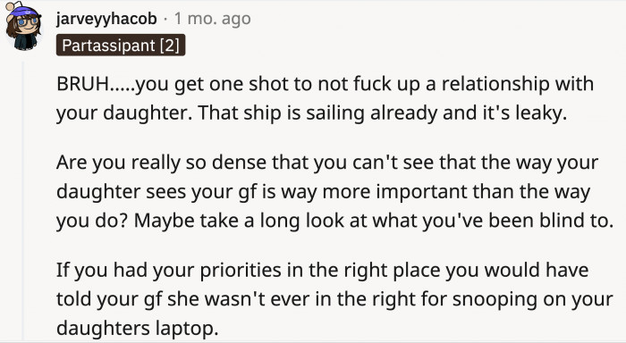 The boat is sinking, and instead of saving Morgan, OP watched them all drown