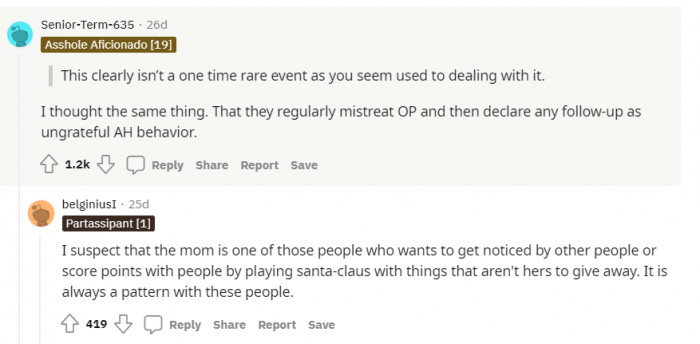 Many people agree that this probably isn't the first instance where her mom reacted to a situation this way or created this type of situation.