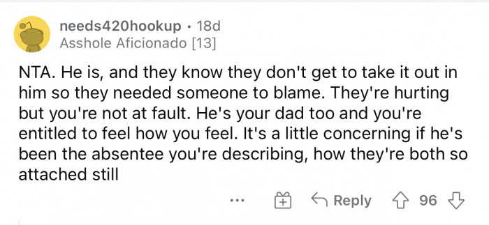 I'm sure they are hurting, and so they are projecting their hurt onto her.